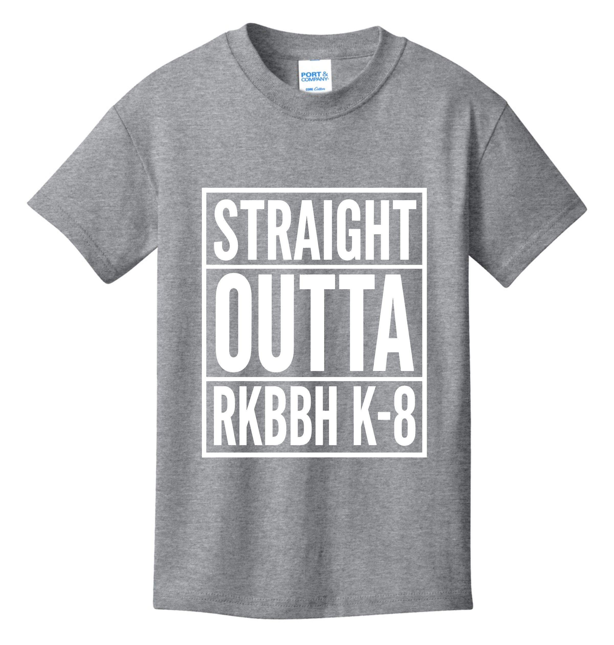 Ruth K. Broad Bay Harbor - STRAIGHT OUTTA RKBBH K-8 - Youth Core Cotton Tee
